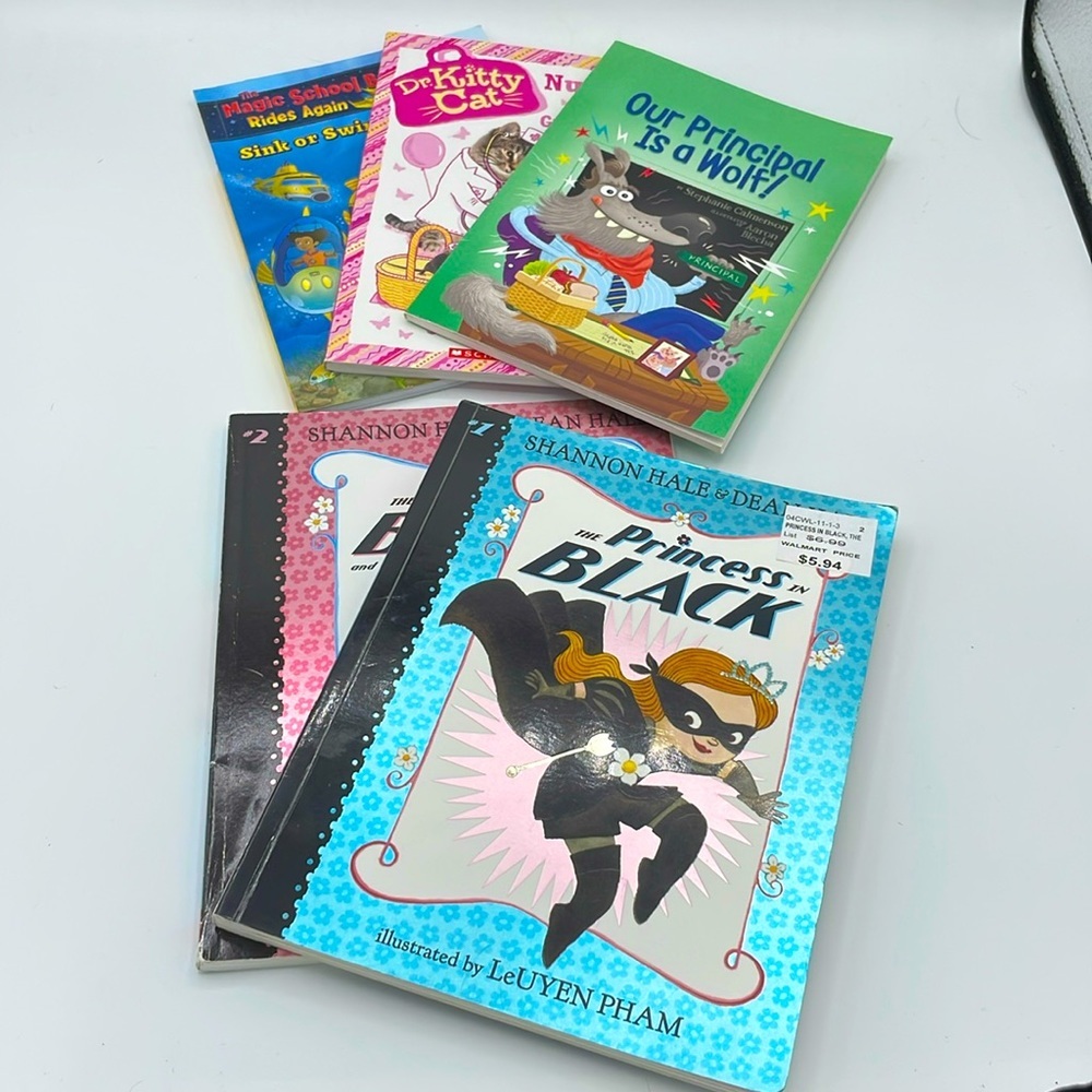 Lot of children’s books 1st -3rd grade. Magic School Bus,Princess in Black, etc.